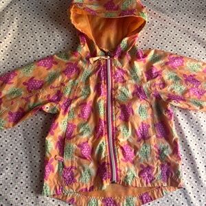 LL BEAN sea turtle print rain coat size 2T toddler